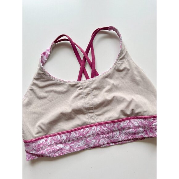 LULULEMON Energy Floral Bloom White Star Ruby Long Line Sports Bra, Size 12 - Picture 13 of 16